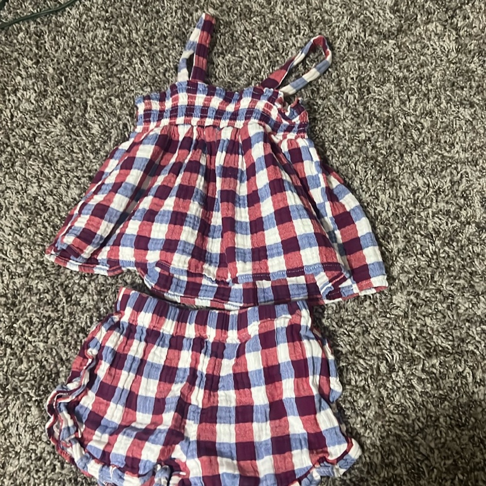 Cat&Jack set of shorts and top red white and blue